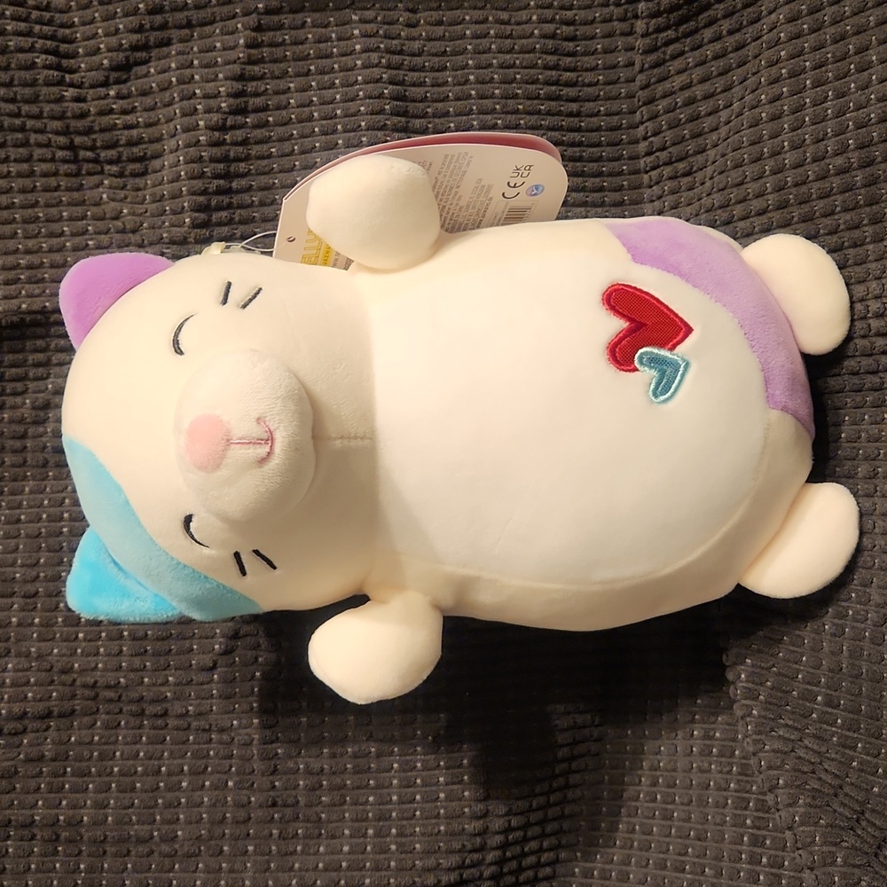 NWT Squishmallows 10" "Cora" Valentine's Cat w/ Hearts Hug Mee Plush
